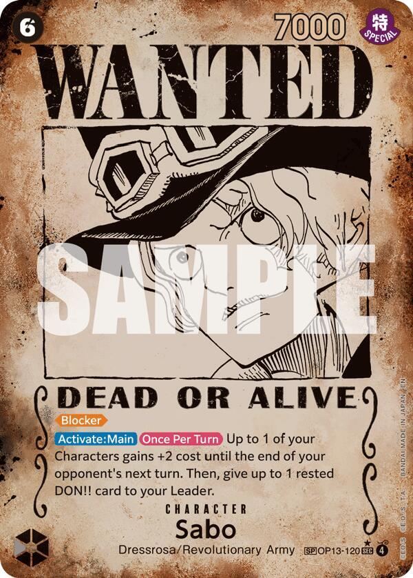 Sabo Wanted Poster (SP) OP13 Carrying On His Will Inglés