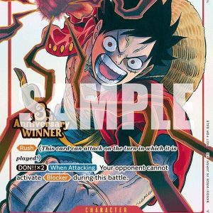 Monkey.D.Luffy 3rd Anniversary Winner (SR) OPPR One Piece Promotion Cards Inglés