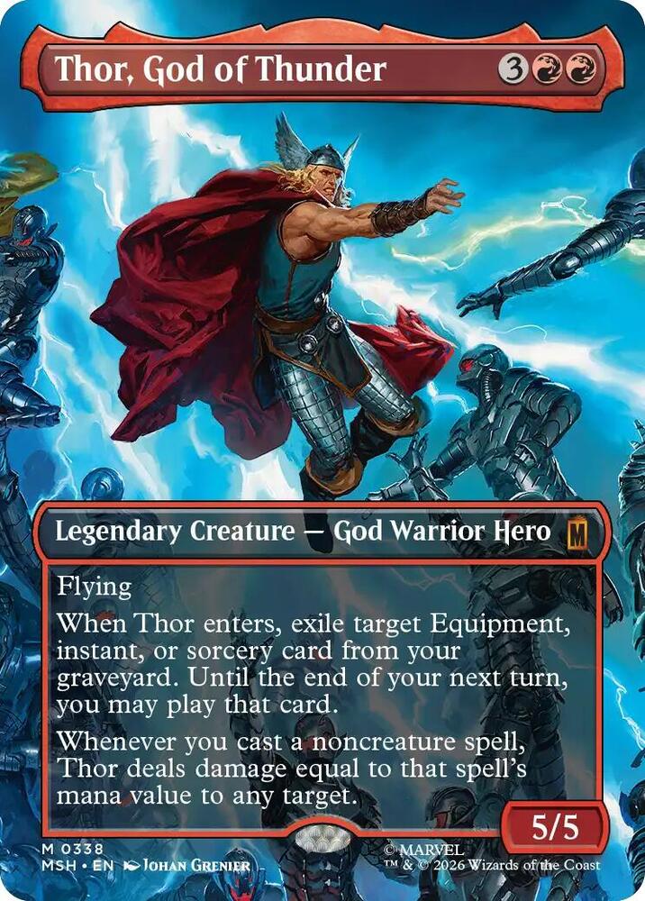 Thor, God of Thunder (Borderless) (0338) - Marvel Super Heroes (MSH)